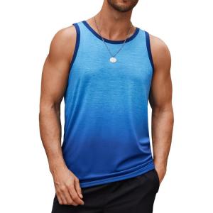 imageCOOFANDY Mens Graphic Tank Tops Summer Beach Sleeveless T Shirt Hawaiian Palm Tree Vacation Muscle Gym TankGrayblue