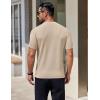 imageCOOFANDY Mens Knit TShirts Short Sleeve Crewneck Shirt Casual Textured Pullover TeesApricot
