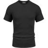 imageCOOFANDY Mens Knit TShirts Short Sleeve Crewneck Shirt Casual Textured Pullover TeesBlack