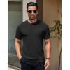 imageCOOFANDY Mens Knit TShirts Short Sleeve Crewneck Shirt Casual Textured Pullover TeesBlack