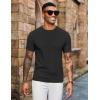 imageCOOFANDY Mens Knit TShirts Short Sleeve Crewneck Shirt Casual Textured Pullover TeesBlack