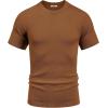 imageCOOFANDY Mens Knit TShirts Short Sleeve Crewneck Shirt Casual Textured Pullover TeesBrown
