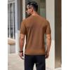 imageCOOFANDY Mens Knit TShirts Short Sleeve Crewneck Shirt Casual Textured Pullover TeesBrown