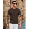 imageCOOFANDY Mens Knit TShirts Short Sleeve Crewneck Shirt Casual Textured Pullover TeesCoffee