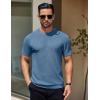 imageCOOFANDY Mens Knit TShirts Short Sleeve Crewneck Shirt Casual Textured Pullover TeesGray Blue