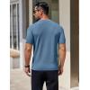 imageCOOFANDY Mens Knit TShirts Short Sleeve Crewneck Shirt Casual Textured Pullover TeesGray Blue