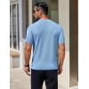 imageCOOFANDY Mens Knit TShirts Short Sleeve Crewneck Shirt Casual Textured Pullover TeesLight Blue