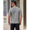 imageCOOFANDY Mens Knit TShirts Short Sleeve Crewneck Shirt Casual Textured Pullover TeesLight Grey