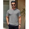imageCOOFANDY Mens Knit TShirts Short Sleeve Crewneck Shirt Casual Textured Pullover TeesLight Grey