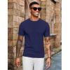 imageCOOFANDY Mens Knit TShirts Short Sleeve Crewneck Shirt Casual Textured Pullover TeesNavy Blue