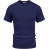 imageCOOFANDY Mens Knit TShirts Short Sleeve Crewneck Shirt Casual Textured Pullover TeesNavy Blue