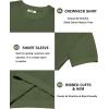 imageCOOFANDY Mens Knit TShirts Short Sleeve Crewneck Shirt Casual Textured Pullover TeesOlive Green