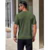 imageCOOFANDY Mens Knit TShirts Short Sleeve Crewneck Shirt Casual Textured Pullover TeesOlive Green