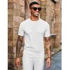 imageCOOFANDY Mens Knit TShirts Short Sleeve Crewneck Shirt Casual Textured Pullover TeesWhite