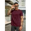 imageCOOFANDY Mens Short Sleeve TShirts Crew Neck Casual Summer T Shirts 13 Pack Basic Tee ShirtAdark Red 1pack