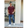 imageCOOFANDY Mens Short Sleeve TShirts Crew Neck Casual Summer T Shirts 13 Pack Basic Tee ShirtAdark Red 1pack