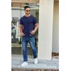 imageCOOFANDY Mens Short Sleeve TShirts Crew Neck Casual Summer T Shirts 13 Pack Basic Tee ShirtC BlackNavy BlueDark Grey 3 Pack