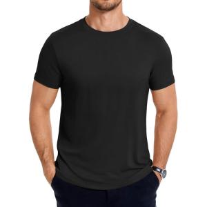 imageCOOFANDY Mens Short Sleeve TShirts Crew Neck Casual Summer T Shirts 13 Pack Basic Tee ShirtAblack 1pack