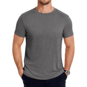 imageCOOFANDY Mens Short Sleeve TShirts Crew Neck Casual Summer T Shirts 13 Pack Basic Tee ShirtAdark Grey 1pack