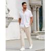 imageCOOFANDY Mens Casual Pants Drawstring Elastic Waist Pants Linen Summer Beach PantsBeige