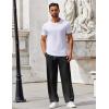 imageCOOFANDY Mens Casual Pants Drawstring Elastic Waist Pants Linen Summer Beach PantsBlack
