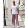 imageCOOFANDY Mens Casual Pants Drawstring Elastic Waist Pants Linen Summer Beach PantsDark Red