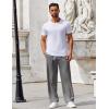 imageCOOFANDY Mens Casual Pants Drawstring Elastic Waist Pants Linen Summer Beach PantsDeep Grey