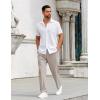 imageCOOFANDY Mens Casual Pants Drawstring Elastic Waist Pants Linen Summer Beach PantsLight Grey