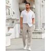 imageCOOFANDY Mens Casual Pants Drawstring Elastic Waist Pants Linen Summer Beach PantsLight Grey