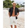 imageCOOFANDY Mens Casual Short Sleeve Shirt Button Down Summer Beach Shirt Textured Shirts with PocketBlack