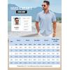imageCOOFANDY Mens Casual Short Sleeve Shirt Button Down Summer Beach Shirt Textured Shirts with PocketNavy Blue