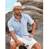 imageCOOFANDY Mens Casual Short Sleeve Shirt Button Down Summer Beach Shirt Textured Shirts with PocketSky Blue