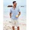 imageCOOFANDY Mens Casual Short Sleeve Shirt Button Down Summer Beach Shirt Textured Shirts with PocketSky Blue