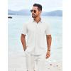 imageCOOFANDY Mens Casual Short Sleeve Shirt Button Down Summer Beach Shirt Textured Shirts with PocketWhite