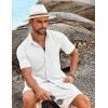 imageCOOFANDY Mens Casual Short Sleeve Shirt Button Down Summer Beach Shirt Textured Shirts with PocketWhite