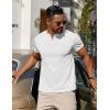 imageCOOFANDY Mens Cotton Henley TShirts Short Sleeve Button Casual Basic Tees Work Shirts with Split SideAll White
