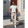 imageCOOFANDY Mens Cotton Henley TShirts Short Sleeve Button Casual Basic Tees Work Shirts with Split SideAll White
