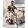 imageCOOFANDY Mens Cotton Henley TShirts Short Sleeve Button Casual Basic Tees Work Shirts with Split SideArmy Green