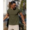 imageCOOFANDY Mens Cotton Henley TShirts Short Sleeve Button Casual Basic Tees Work Shirts with Split SideArmy Green