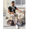 imageCOOFANDY Mens Cotton Henley TShirts Short Sleeve Button Casual Basic Tees Work Shirts with Split SideBlack