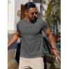 imageCOOFANDY Mens Cotton Henley TShirts Short Sleeve Button Casual Basic Tees Work Shirts with Split SideDark Grey