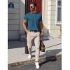 imageCOOFANDY Mens Cotton Henley TShirts Short Sleeve Button Casual Basic Tees Work Shirts with Split SideGrey Blue