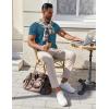 imageCOOFANDY Mens Cotton Henley TShirts Short Sleeve Button Casual Basic Tees Work Shirts with Split SideGrey Blue