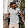 imageCOOFANDY Mens Cotton Henley TShirts Short Sleeve Button Casual Basic Tees Work Shirts with Split SideLight Grey