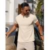 imageCOOFANDY Mens Cotton Henley TShirts Short Sleeve Button Casual Basic Tees Work Shirts with Split SideLight Khaki