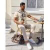 imageCOOFANDY Mens Cotton Henley TShirts Short Sleeve Button Casual Basic Tees Work Shirts with Split SideLight Khaki