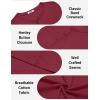 imageCOOFANDY Mens Cotton Henley TShirts Short Sleeve Button Casual Basic Tees Work Shirts with Split SideWine Red