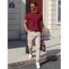 imageCOOFANDY Mens Cotton Henley TShirts Short Sleeve Button Casual Basic Tees Work Shirts with Split SideWine Red