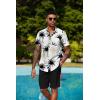 imageCOOFANDY Mens Hawaiian 2 Piece Outfits Summer Beach Matching Set Short Sleeve Floral Shirts and ShortsCoconut Tree White