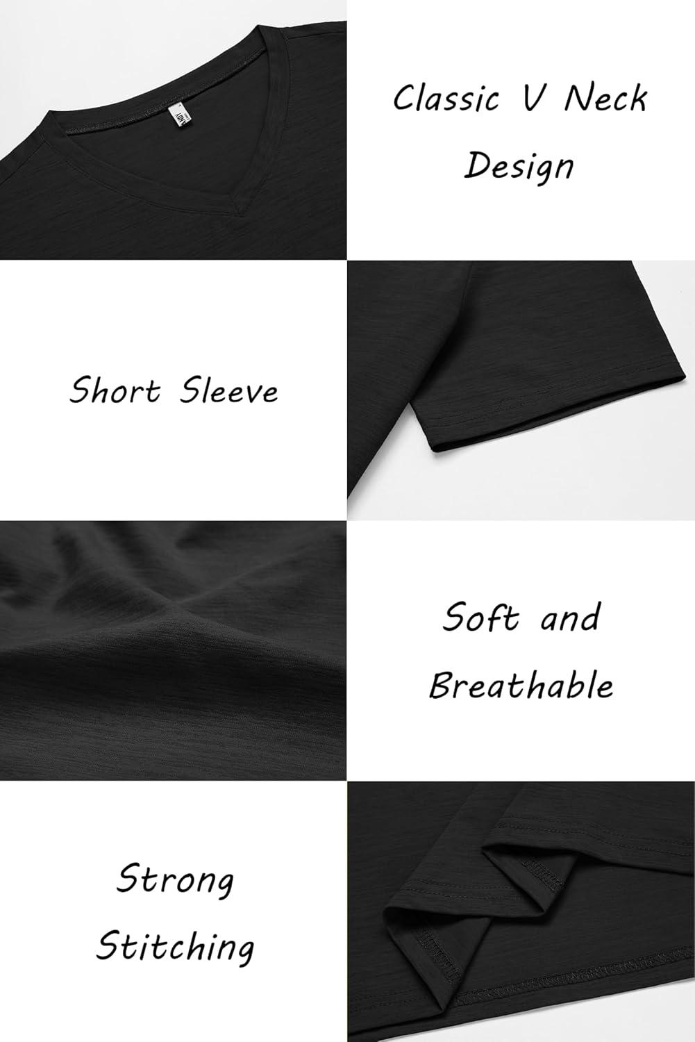 imageCOOFANDY Mens T Shirts Short Sleeve Classic V Neck TShirt Casual Summer Basic Tee ShirtBlack